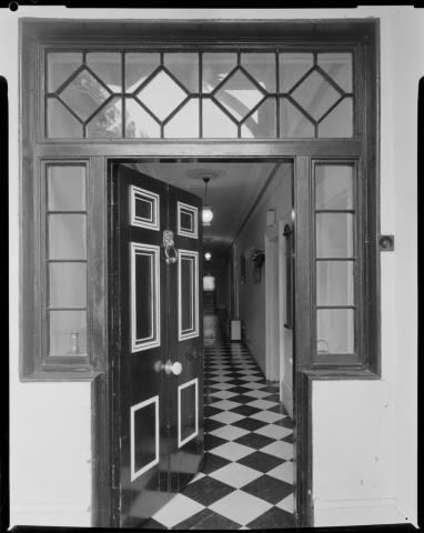 Art deco door partially open